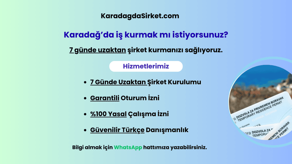 Karadağ'da Şirket Kurmak: Maliyet, Süreç 2026 Güncel Rehberi 4